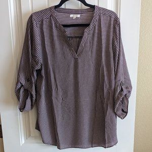 Maurices Plaid Blouse Size XL
